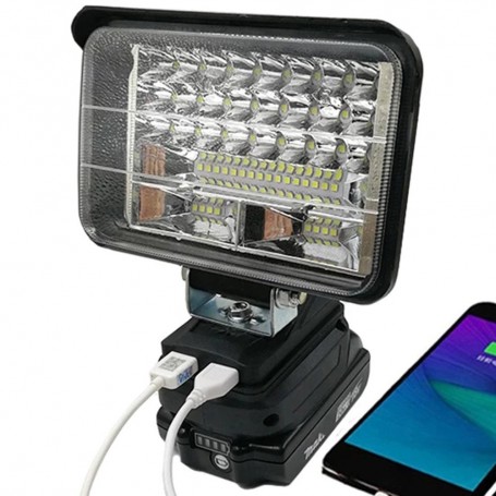 Lampe de Travail LED Portable 180W, Compatible Batteries Makita 18V, Éclairage puissant et homogène pour tout typesde tâches