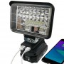 Lampe de Travail LED Portable 180W, Compatible Batteries Makita 18V, Éclairage puissant et homogène pour tout typesde tâches