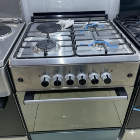 Cuisinière mixte MAXI F6B31G2 MIX, 60x60 cm, 3 feux gaz + 1 plaque électrique, four à gaz