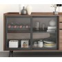 Buffet moderne en bois UL-11N0459, avec portes coulissantes en verre et tiroirs