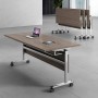 Table de conférence pliante et mobile, Table de formation modulable sur roulettes, 120×40×75 cm