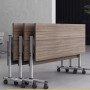 Table de conférence pliante et mobile, Table de formation modulable sur roulettes, 120×40×75 cm