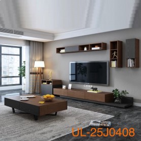 Ensemble meuble TV mural UL-25J0408, design moderne avec rangements