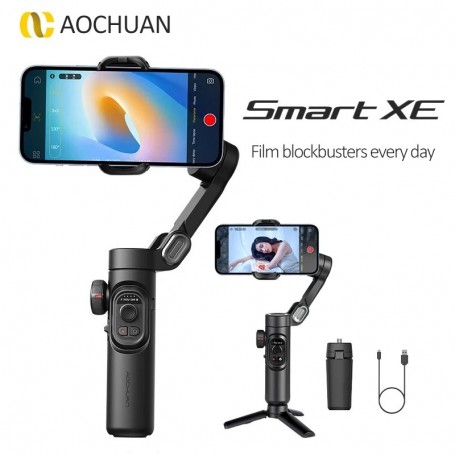 Stabilisateur de cardan pliable AOCHUAN Smart XE à 3 axes pour smartphone (iPhone & Android)