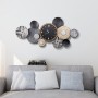 Horloge décorative Murale Moderne Multi-Ronde en Métal, Silencieuse et Élégante