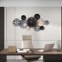 Horloge décorative Murale Moderne Multi-Ronde en Métal, Silencieuse et Élégante