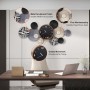 Horloge décorative Murale Moderne Multi-Ronde en Métal, Silencieuse et Élégante