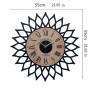 Horloge Murale Ajourée "Sunburst" A3641 en Bois & Métal — Style Grand Hôtel Paris