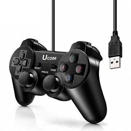 Manette de jeux Joystick Filaire UCOM USB Gamepad – Double Vibration & Double Analog