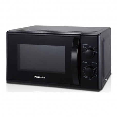 Micro-ondes Hisense H20MOMHB 20 Litres Noir, 700 W, 5 Power Levels, pour un usage domestique.