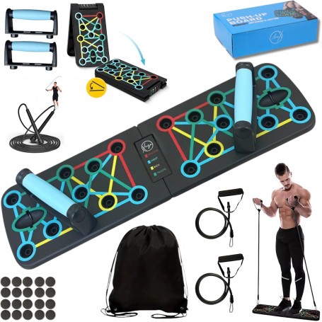 Ensemble Planche de Pompes Pliable Multifonction – Entraînement Complet du Haut du Corps
