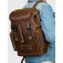 Sac à Dos Homme en Cuir Vintage, Grande capacité Style Classique & Résistant