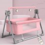 Berceau à Bascule Électrique Multifonction pour Bébé, Pliable avec Moustiquaire Musicale