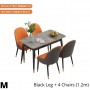 Table à Manger Moderne avec Plateau Effet Marbre & Chaises Design