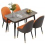 Table à Manger Moderne avec Plateau Effet Marbre & Chaises Design