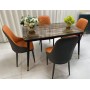 Table à Manger Moderne avec Plateau Effet Marbre & Chaises Design