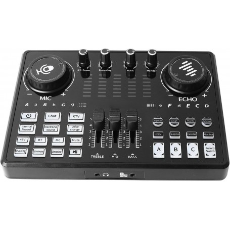 Carte Son & Sound Mixer 48V à Large Diaphragme – Plug & Play pour Enregistrement et Live Streaming