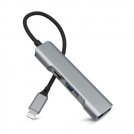 Concentrateur USB Lightning vers USB (Charge Rapide 65W), Alliage d’aluminium
