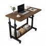 Table de chevet, d'appoint à roulettes, marron ajustables, idéale pour le travail, les espaces de vie contemporains.