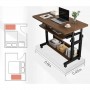 Table de chevet, d'appoint à roulettes, marron ajustables, idéale pour le travail, les espaces de vie contemporains.
