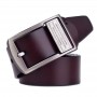 Ceinture Homme en Cuir Véritable à Boucle Ardillon Carée, 105 à 130 cm , Style Décontracté & Classique