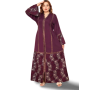 Robe Abaya Plissée Bleu Sarcelle pour femme 105 Rouge bordeau, style Élégance Moderne & Confort