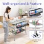 Table à Langer et de Soins Bébé Multifonctionnelle 2-en-1, Pliable et Ergonomique