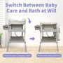 Table à Langer et de Soins Bébé Multifonctionnelle 2-en-1, Pliable et Ergonomique