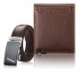 Ensemble Coffret Cadeau 2 Pièces, ceinture et porte-monnaie Homme en Cuir