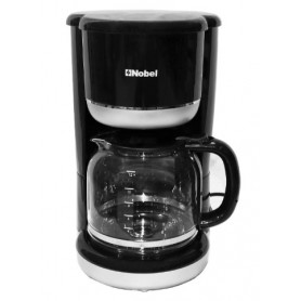 Cafetière Nobel NCM10, 1,5 L, 12 Tasses, Filtre permanent en nylo, Noir & Argent