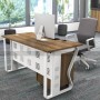 Bureau de travail moderne GVVP280,120 cm, Mélamine & Pieds Métal Noir