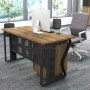 Bureau de travail moderne GVVP280,120 cm, Mélamine & Pieds Métal Noir