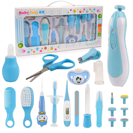 Kit de Soin & Trousse de Toilette Bébé 20 en 1, Bleu