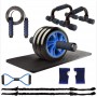Kit Roue Abdominale 7-en-1, Ensemble Fitness Multifonction pour Entraînement Complet