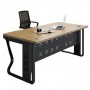Bureau de travail moderne GVVP280,120 cm, Blanc, Mélamine & Pieds Métal Noir