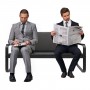 Banc d’Accueil, Chaise de Salle d’Attente 3 Places, pour Bureau, Banque ou hôtels