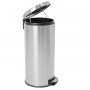 Poubelle à Pédale IKEA MJÖSA 30L, Design Rond en Acier Inoxydable