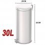 Poubelle à Pédale IKEA MJÖSA 30L, Design Rond en Acier Inoxydable