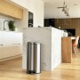 Poubelle à Pédale IKEA MJÖSA 30L, Design Rond en Acier Inoxydable