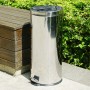 Poubelle à Pédale IKEA MJÖSA 30L, Design Rond en Acier Inoxydable