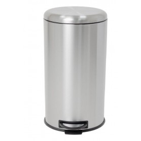 Poubelle à Pédale IKEA MJÖSA 30L, Design Rond en Acier Inoxydable