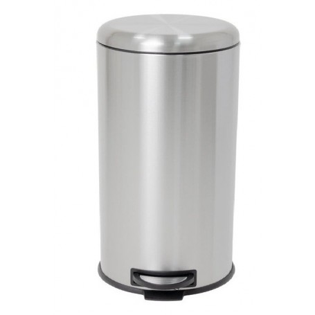 Poubelle à Pédale IKEA MJÖSA 30L, Design Rond en Acier Inoxydable
