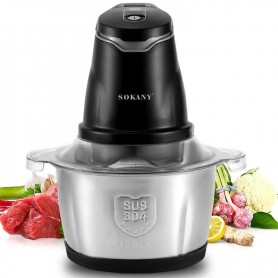 Hachoir Électrique Sokany 2L, 400 W, Mixeur Multifonction, compact et léger, Usage domestique
