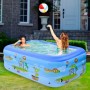 Piscine Gonflable Rectangulaire Enfants, Motifs Animaux pour 1 à 3 enfants