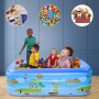Piscine Gonflable Rectangulaire Enfants, Motifs Animaux pour 1 à 3 enfants