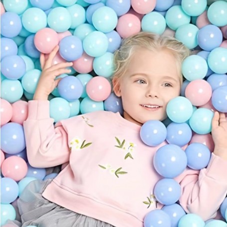 Lot de 50 Pièces de Boules de Jeu pour Bébé avec Panier de Basket