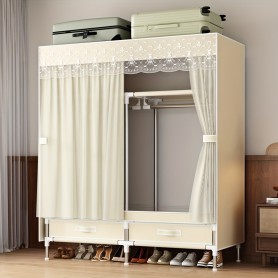 Armoire de Rangement, Garde-Robe Pliable en Acier au Carbone, Pratique et Moderne