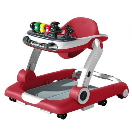 Trotteur Bébé de 6-18 Mois, 5-en-1, 4 niveaux de hauteur, Siège respirant et confortable
