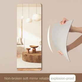 Miroir Mural Auto-Adhésif, Miroir Complet pour Chambre et Salon