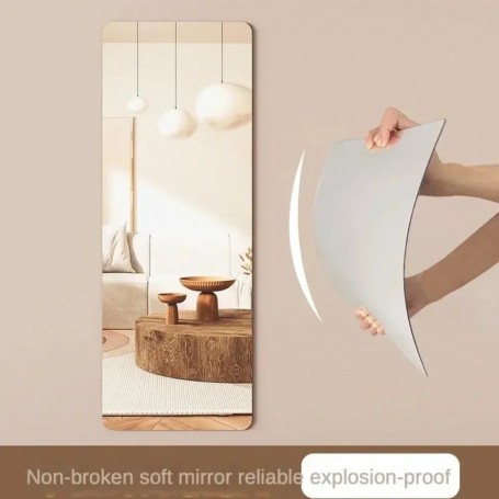 Miroir Mural Auto-Adhésif, Miroir Complet pour Chambre et Salon